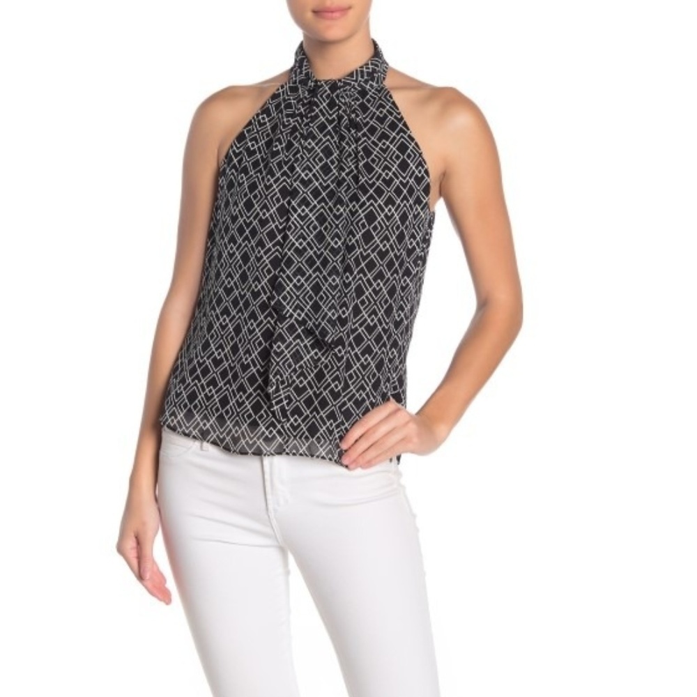 Joie Leikyn B Printed Silk Sleeveless Halter Top